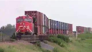 CN Railfanning HD: Clean Leader! CN 3165 East w/ DPU 3105 pulls out of Myra siding, 23/07/2019 (5/8)