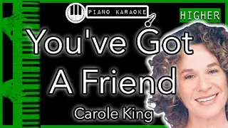 You've Got A Friend (HIGHER +3) - Carole King - Piano Karaoke Instrumental
