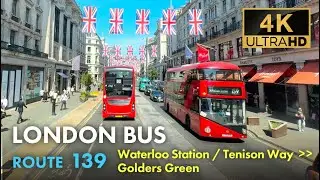 London Bus Ride, Route 139, Double Decker, 4K Virtual Tour.