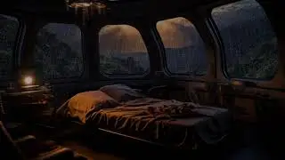 Rain Sounds for Sleep: A Spaceship Bedroom Amidst Alien Rainfalls - ASMR Calming Rain soothing #Rain