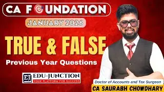 True and False | Previous Year Questions | CA FOUNDATION | 2026 | #icai #cafoundation #accounts 