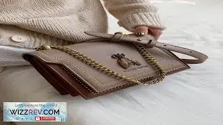 Vintage Bee Decor Crossbody Bag Women's Chain Shoulder Bag Studded Decor Flap