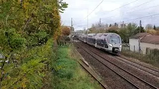 rame omneo (z56600) venant de Cherbourg ou Le Havre &agrave; son passage &agrave; Villennes sur Seine (78).11 2021