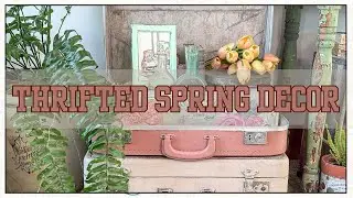 Thrifted Spring Decor DIY | Cottage Chippy Style Using Vintage Inspired Wallpaper