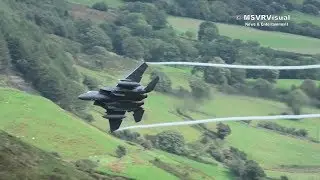 Low Level Flying F -15E Strike Eagle At Mach Loop Bwlch 4K