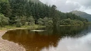 Random hike.  Loch Eck, Paper Caves, abandoned Campsite and Birch Bark fire