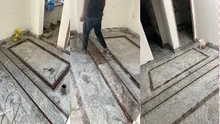 White granite flooring and || 3d border design how to white granite flooring install