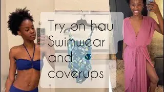 Blue swimwear try on haul | cover ups | bikini | one piece swimsuits | romper | fitting room