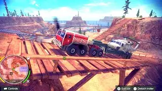 Transporting Heli Via Wooden Bridge In Red Canyon | Off The Road Unleashed Nintendo Switch Gameplay