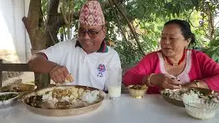 भात ढिँडो करेला र सुकुटीमासुको तरकारी बेथुसाग भटमास तिल आलस धुलोछोप Bhola Shiba Mukbang 