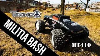TEKNO MT410 UNBREAKABLE MILITIA BODY BASH AT THE BIKE PARK!
