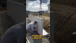 Precast Concrete Panel Installation Work #shortvideo #construction