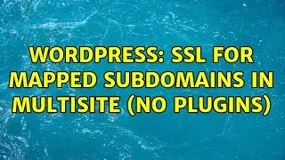 Wordpress: SSL for mapped subdomains in multisite (no plugins)
