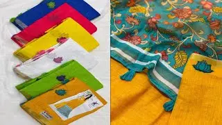 Rs.490/- Pen Kalamkari Linen Sarees online shopping 🛍️ whatsapp:9677449666 |#manufacturer 