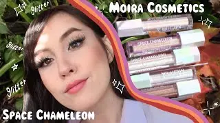 Moira Cosmetics Space Chameleon Multichrome Shadow Swatches| Glitter Eyeliner | Underrated Makeup