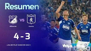 Millonarios vs. América de Cali (resumen y goles) | Liga BetPlay Dimayor 2023-I | Fecha 16