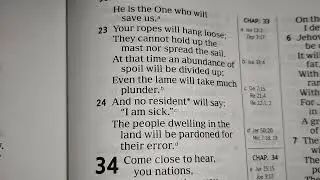122a | Isaiah 33:24 no resident will say I am sick the people dwelling will be pardoned for their 