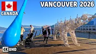 🇨🇦 【4K】☀️ Downtown Vancouver BC, Canada. Amazing sunny day. Relaxing Walk. Go Pro Hero 13.