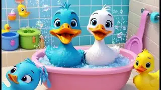 O pato feliz toma banho