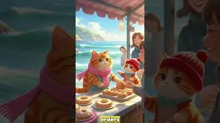 Two tiny hearts racing by the ocean waves #adorable #cutecat #animation