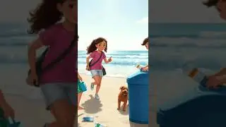 Leena & Beach! - Story on Keeping Our Environment Clean🏖️🌊 #Kids#Short#Leena #coco #Story#Cartoon