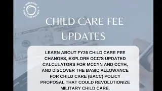 Child Care Fee Updates