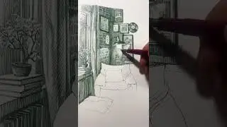 A Quiet Corner: Would You Read&hellip; or Draw? 🖋📖 | Pen Drawing Escape #art #painting #drawing