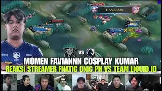 MOMEN FAVIANNN COSPLAY EL KUMAR!!! REAKSI STREAMER FNATIC ONIC PH VS TEAM LIQUID ID