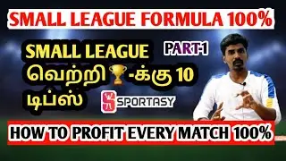 HOW TO WIN SMALL LEAGUE TAMIL | Small League Tips Tamil | Fantasy Tips Tamil | Clean Sweep Formula