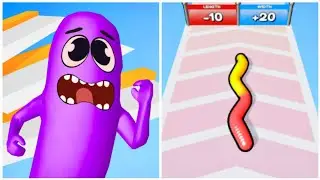 Wacky Run vs Gummy Worm Go - All Level Gameplay (ASMR Gameplay, New Update) 