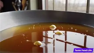 Boiling Jaggery Bubbles &mdash; Golden Caramel Surface in Macro Close-Up! #jaggery #dessert #viral