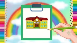 How to Draw a School 🏫 | Easy School Drawing Step by Step for Kids & Beginners