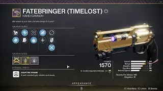 Finally Got a 5/5 God Roll Timelost Fatebringer