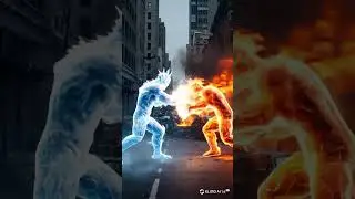 🔥 Fire vs Ice &ndash; Epic Battle in the City | AI Animation