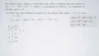 (Single-Variable Calculus 1) Polynomial Position Function