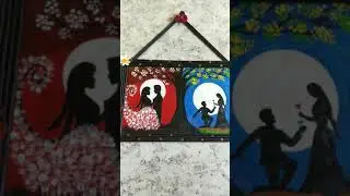 Beautiful couple painting ideas/wall hanging frame craft #Shorts