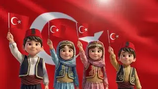 Turkey National Anthem for Kids | Kids Authem Flags🇹🇷✨