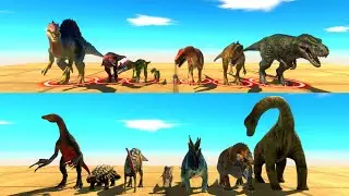 Giant Slide | Herbivore Dinosaurs VS Carnivore Dinosaurs | Animal Revolt Battle Simulator (ARBS)