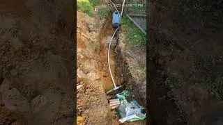 Trenching and running a new water line to the tiny house remodel 🏡 @recklesslovefarm