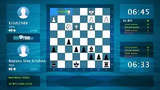Chess Game Analysis: Krish2988 - Bapana Siva Krishna, 0-1 (By ChessFriends.com)