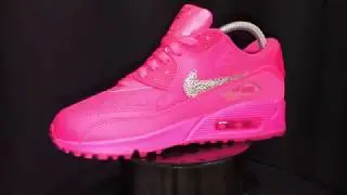 Handmade Custom Nike Air Max 90 Vivid Pink Swarovski by Mark Leone &reg;