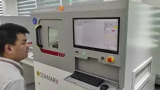 XL6500B Inline X ray inspection machine doing LED Demo Automatic judge NG OK automatically