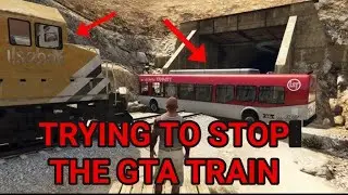 Trying to stop the GTA Freight Train with different vehicles #gta #gta5 #gta6 