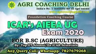 Foundation Coaching Course for ICAR's AIEEA UG Exam 2020