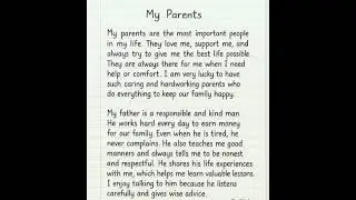 Essay My parents| My Father| My mother| Gratitude| essay for parents|English essay