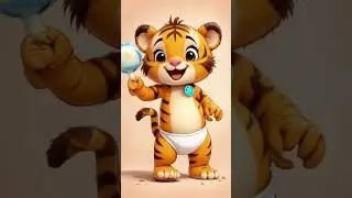 Cute Tiger drinking milk#cartoon #cute #ai #tiger  #dudidudidam #kidsedunetwork