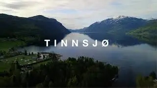 Drone views of lake Tinn (Tinnsj&oslash;) and Gaustatoppen