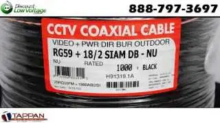 Direct burial Siamese cable RG59 coax plus 18/2 Wire Tappan