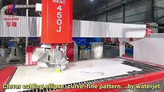 5 Axis CNC STONE SAWJET WATERJET CUTTING MACHINE HKNC 450J Sawjet