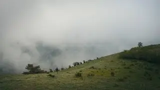 Silent Hiking Through Misty Hills and Woods in France